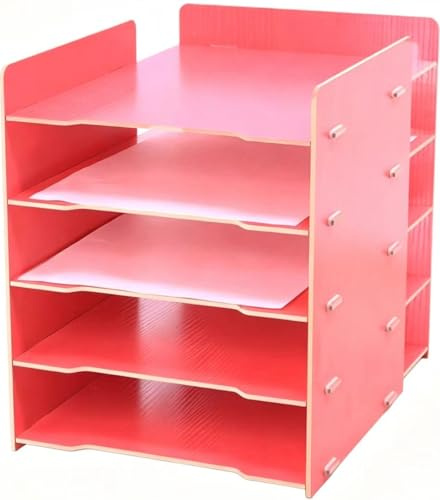 Skrivbordsorganisatör med 3–15 nivåer, stapelbara förvaringsbrickor för scrapbooking papper, förvaringskub för kontorsmappar, flera stilar (5-C)