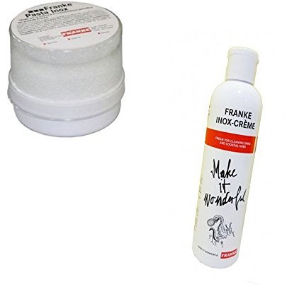 KIT PULIZIA INOX CREMA PASTA FRANKE ORIGINALE PIANI COTTURA LAVELLI CAPPE ACCIAIO