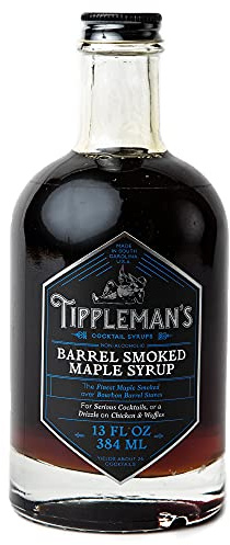 Tippleman's Barrel Smoked Maple Syrup - Non-Alcoholic Cocktail Mixer - Cocktail Syrup for Beverages, Old Fashioned Mix, Desserts, and Breakfast - All Natural Ingredients - Makes 26 Cocktails