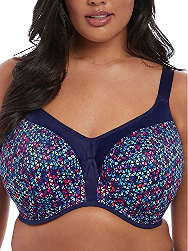 Elomi 8041 Energise U/W full kupa stödjande multiway J krok sport-bh, Marinblå geo, 85F