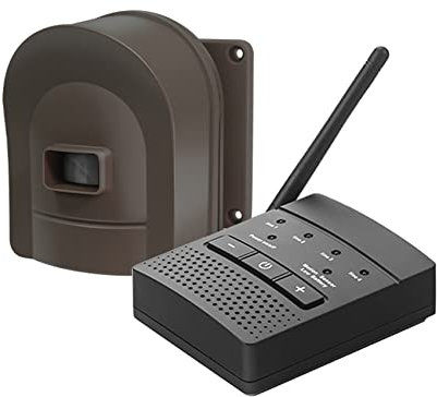 HOSMART 1/2 Mile Long Range Wireless Driveway Motion Alarm System Outdoor Weatherproof Motion Sensor & Detector (1 Base Receiver and 1 Coffee Sensor)