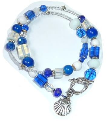 SSH-Design - Wickelarmband - blau & weiß -