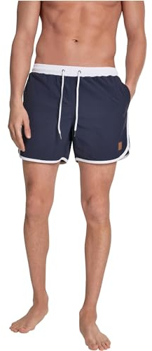 Urban Classics Retro Swimshorts Pantaloncini, Blu (Navy/White 01200), M Uomo
