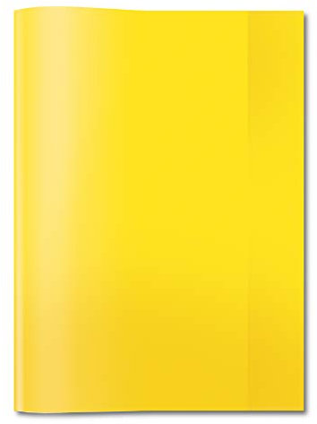 HERMA 19890 Heftumschläge A4 Transparent Gelb, 10 Stück, Hefthüllen aus strapazierfähiger & abwischbarer Polypropylen-Folie, durchsichtige Heftschoner Set für Schulhefte, farbig