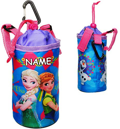 alles-meine.de GmbH universal - Schutzhülle für Trinkflasche/Fahrradtrinkflasche - die Eiskönigin - Frozen - inkl. Name - Hülle mit Halterung - Fahrradflasche Fahrrad Wasserfla..