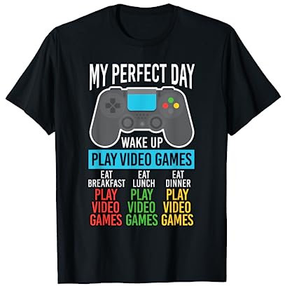 Lecteur vidéo Ma journée parfaite Jouer à des jeux vidéo T-Shirt