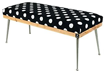 EMRA WOOD M-DEKO LGS-108 Loft Sitzbank Hocker Gepolstert nach Maß aus Holz, Metall und gemustertem Velours (Höhe 50cm Tiefe 30cm, 65)