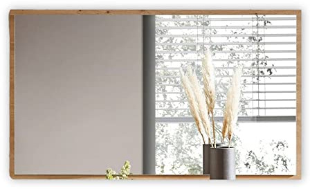 Stella Trading Memphis - Espejo de Pared Moderno en Aspecto de Roble Artesano, Espejo Grande para Pasillo y Perchero, 120 x 70 x 2 cm (Ancho x Alto x Profundo)