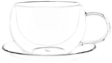 Zellerfeld Trendmax Lot de 2 verres à thé isothermes avec anse double paroi 300 ml Idéal pour thé, café, cacao, cappucino