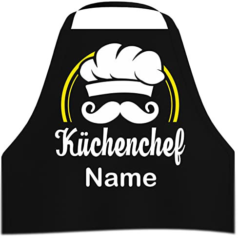 Shirtoo Kochschürze Küchenchef - Personalisiert mit Namen - für Männer und Hobbyköche - Lustiges Geschenk zum Geburtstag oder zu Weihnachten