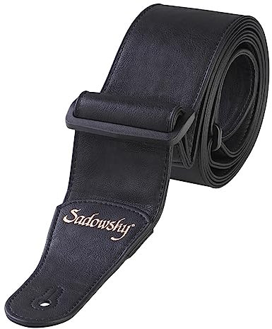 Sadowsky Bassgurt aus Kunstleder - Schwarz, Goldprägung