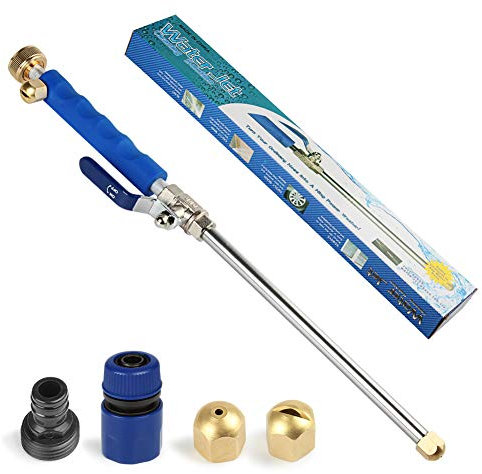 Outigu Hydro Jet - Lavadora eléctrica profunda de alta presión con extremo de manguera de jardín de latón, 2 boquillas para limpieza de ventanas al aire libre, lavado de agua del coche (tipo chorro +