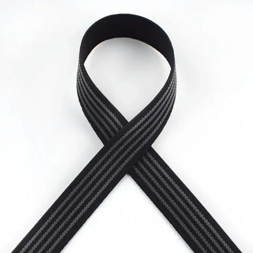 10 Metros 20/25 Mm Bandas Elásticas Antideslizantes Cinta De Goma A Rayas para Mochila Zapatos Ropa Pretina Manualidades Accesorios De Costura DIY-Negro-25 Mm-10 Metros