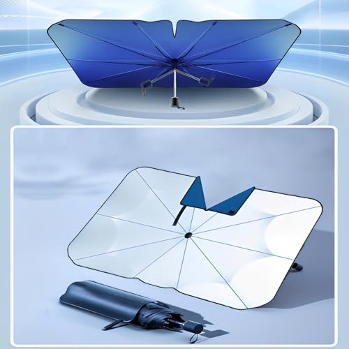 TFSZE Ombrello Parasole Per Parabrezza Anteriore Per Auto Rotazione a 360 ° Sggiornata Ombrello Pieghevole Copertura Parasole,Telo Proteggi Cruscotto Copriparabrezza dal Sole Universale