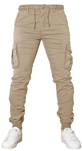 Toocool Pantaloni Uomo Cargo Militari tasconi Laterali Casual Cotone G6538 [34/tg 48,G6601 Estivo Beige]
