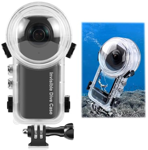 MotuTech Wasserdichtes Gehäuse für Insta360 X4 Action Kamera 50 m 164FT Unterwassergehäuse Tauchschutzhülle Schwimmen Schnorcheln Ski Bergsteigen Adapter für schnelle Montage 1/4 Zoll Schraube zubehör