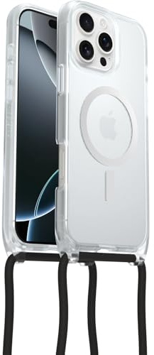 Otterbox Coque React Necklace MagSafe pour iPhone 16 Pro Max, Transparent | Coque de protection ultra fine avec collier réglable et amovible, testé selon les normes militaires, Livré Sans Emballage