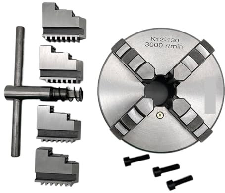 OURNXI 130-mm-Spannfutterdrehmaschine, selbstzentrierendes 4-Backen-Spannfutter K12-130 Präzisions-Scrollfutter