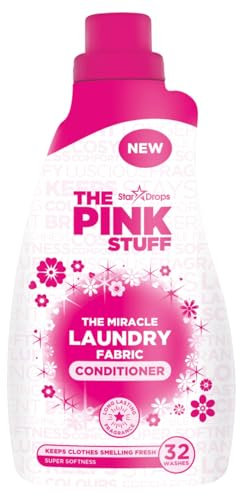 Pink Stuff Fabric Clothes Conditioner Softener Ultimate Softness Freshness Long-Lasting Fragrance Gentle on Fabrics Ideal for All Laundry Loads Perfect for Sensitive Skin 960ml 32 Washes
