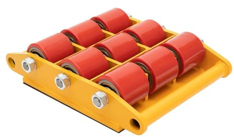 CCKUYT Carro transportador de automóviles, Carro de envío de 15 toneladas, Giratorio 360°, para maquinaria Pesada, Carrito Amarillo con Ruedas y Patines, para Transporte de Carga