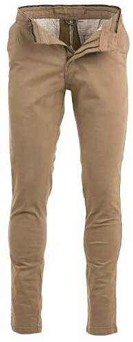 Instinct Pantaloni Chino Uomo Taglie Forti | Cotone Elasticizzato | vestibilità Comoda | Ideali per Ufficio, Tempo Libero e Cerimonie | Pantaloni Autunno Inverno da Uomo Eleganti 60, Khaki GK-702