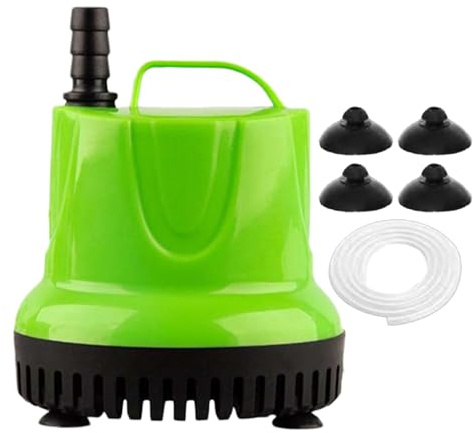 Tyinerc Aquarium Submersible Pump | Hydroponics Water Pump | Silent Filtration System with Suction Cup for Garden Pond, Pond, Terrarium, Drainage, Irrigation and Hydroponics
