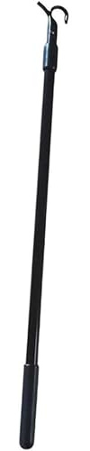 YUETTYY Tringle télescopique pour fenêtres de toit, 30 à 60 cm en alliage d'aluminium avec crochet pour grenier, trappe de grenier et stores, tringle à rideaux télescopique (noir)
