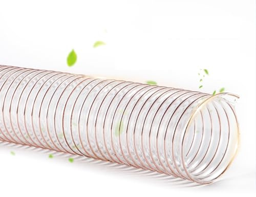Klarer Polyurethan-Schlauch für Staub, Flexibler PU-Staubsaugerschlauch for industrielle Holzbearbeitungsreiniger(L 1m(3.3 Ft),Dia 55MM (2.2 Inch))