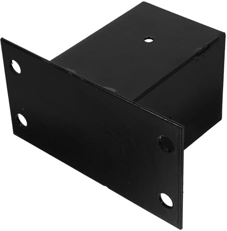Tofficu Base de Poste Cuadrada de Hierro Negro para Terraza y Barandilla, Soporte Resistente para Buzón y Cercado, Base de Cubierta para Poste, Anclaje Duradero para Jardín y Hogar, Uso