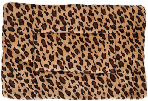 Happyyami Wiederverwendbare und Waschbare Haustiermatte mit Trendigem Leopardenmuster Dicke und Isolierende Kuscheldecke für Kleine Hunde und Katzen im Wohnzimmer und Haustierkäfig