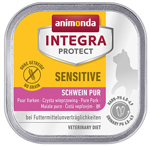 animonda Integra Protect Katze Sensitive, Nourriture diététique pour chats, nourriture humide pour allergies alimentaires, pur porc, 16 x 100 g