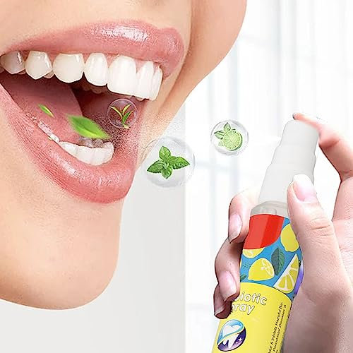 Spray Buccal, 20 Ml de Citron Spray pour la Bouche Sèche Une Haleine Fraîche Réduit la Sécheresse de la Bouche Extrait de Plantes Portable Nettoyage des Soins Bucco-dentaires