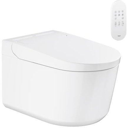 GROHE Sensia, Dusch-WC, Kombination aus Toilette und Bidet (mit zwei selbstreinigenden Duscharmen Anal- & Lady-Dusche, Massagestrahl, hygienische Keramikoberfläche, Fernbedienung), alpinweiß, 36507SH0