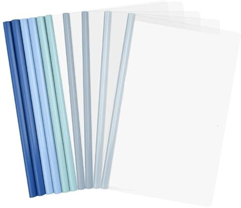 A4 Dossier de Fichiers,Couvertures de Rapport Claires,A4 Couverture de Rapports,Dossier Coulissante Transparent,Dossier de Fichiers avec Barre Coulissante,10PC (Couleurs foncées)