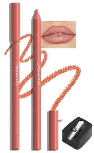 Jutqut 2Pcs Matte Lip Liner with Sharpener, Wasserfester & Langanhaltender Lippenkonturenstift, Smudge-proof Lipliner, Soft Texture Lip Liner Pencil, Precise Application & Contouring