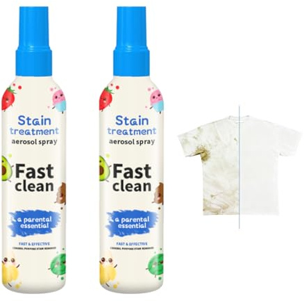 Stain Remover Spray for Clothes 200ml, Pack of 2,Stain Treater Spray - Powerful Fabric Stains Remover,Safe on Whites and Colors,Effective on Grease,Sweat,Ink,Wine,Perfect for Travel and Laundry