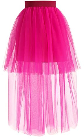 Tyllkjol dam tyllkjol, karneval party 80-tals balett minikjol rockabilly underkjol underkjol aftonklänning kostym vintage karneval kostym festklänning bubbla danskjol, Varm rosa, one size