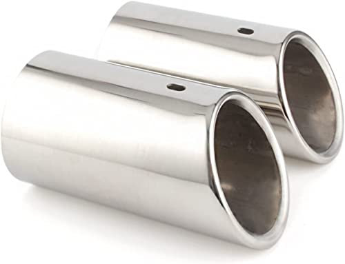 Auspuffblenden 2 STÜCKE 75mm Chrom Edelstahl Auto Auspuff Endrohr Zubehör Auspuffrohr