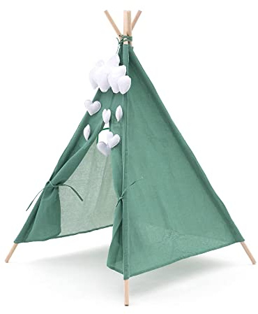 Robincool Tipi Infantil Montesori Kaplana 80x80x110 cm Plegable Uso Interior y Exterior Fabricado en Tela Verde