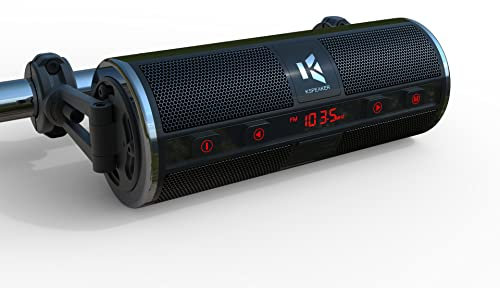 KSPEAKER Altoparlanti Bluetooth impermeabili Sistema audio radio amplificato 3 pollici metallo lettore MP3 Ideali per ATV, scooter, 12V veicoli, K2BL