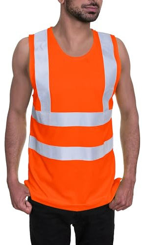 Vizi-Workwear High Visibility Warning Vest – Fluorescent Orange & Fluorescent Yellow – Neon Work Shirt for Men Sizes M to XXXL