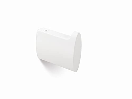 Gedotec Garderoben Haken - Kleiderhaken Garderobe Vollmetall | TAKK 7002 | 1 Stück Kleiderhaken Wand 16 x 50 x 57 mm | Garderobenhaken Weiß matt | Haken zum Schrauben Wandhaken Handtuchhaken - Hooks
