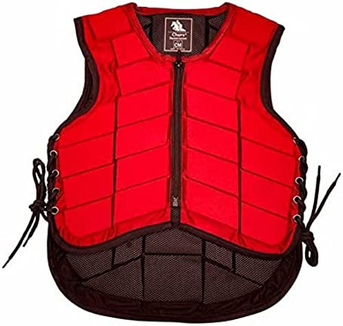 Bor Reitweste, Reitschutzweste Verstellbar, Kinder/Kinder Sicherheits-Reitsport-Trainingsweste Schutzkörperschutzausrüstung, 4 Farben, CS/cm/CL,Rot,cm,YUYANAIAI