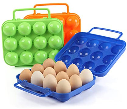 BESPORTBLE Caja Portaequipaje Para Huevos Contenedor De Plástico Duradero Para Huevos Con Asa Portátil y Cierre Seguro Para Camping Cocina y Picnic Color Azul