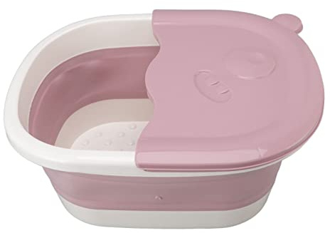 Kuuleyn Foot Bath Tub, Foot Bath Basin, Foot Soaking Tub Foldable Foot Bath Foot Tub Bucket for Children Foot Bath Plastic Wash Bathtub Collapsible Bucket(Pink)