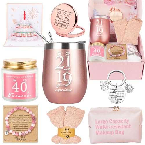 Geschenk 40 Geburtstag frauen, Geschenk zum 40 Jahre Geburtstag Frau, Lustige Geschenkset Geburtstagsgeschenk für Mama Schwester Ehefrau Tante