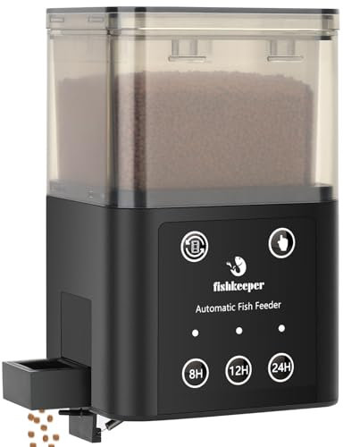 fishkeeper Automatischer Fischfutterautomat mit DREI zeitgesteuerte Fütterungsmodi, 200ml geeignet für die Fütterung von Aquarien im Urlaub