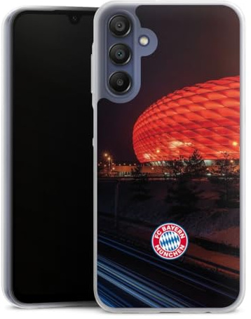 Slim Case kompatibel mit Samsung Galaxy A15 Silikon Handyhülle transparent Hülle extra dünn FC Bayern München FCB Stadion
