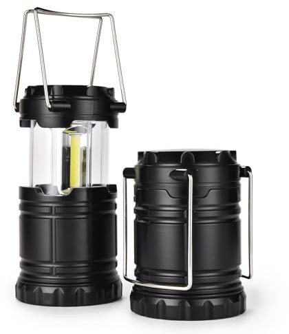 Farol plegable para camping, faroles que funcionan con pilas, LED superbrillantes para cortes de energía, kit de emergencia en interiores, exteriores, camping, senderismo (COB-2)