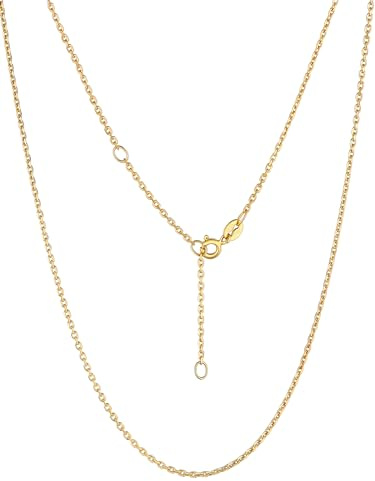 Suplight Kette Vergoldet Damen Goldkette Damen 925 Ohne Anhänger Goldener Schmuck Necklace Women Panzerkette 61cm Erbskette Geschenk für Frauen Mama